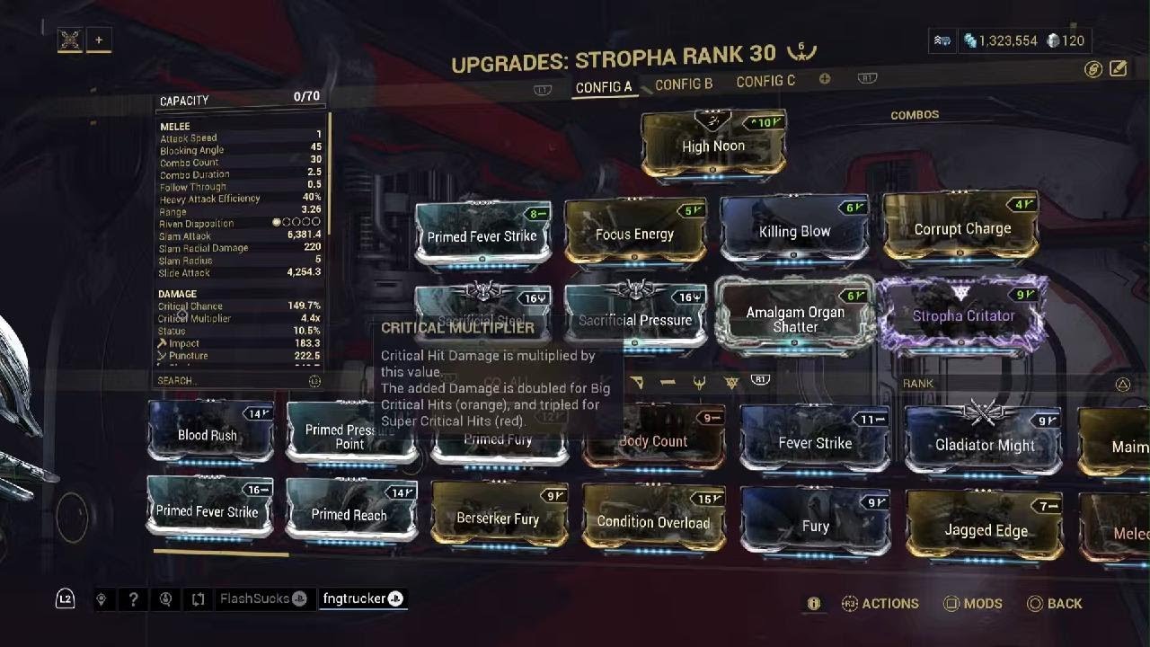 Warframe Builds: End game Stropha Build