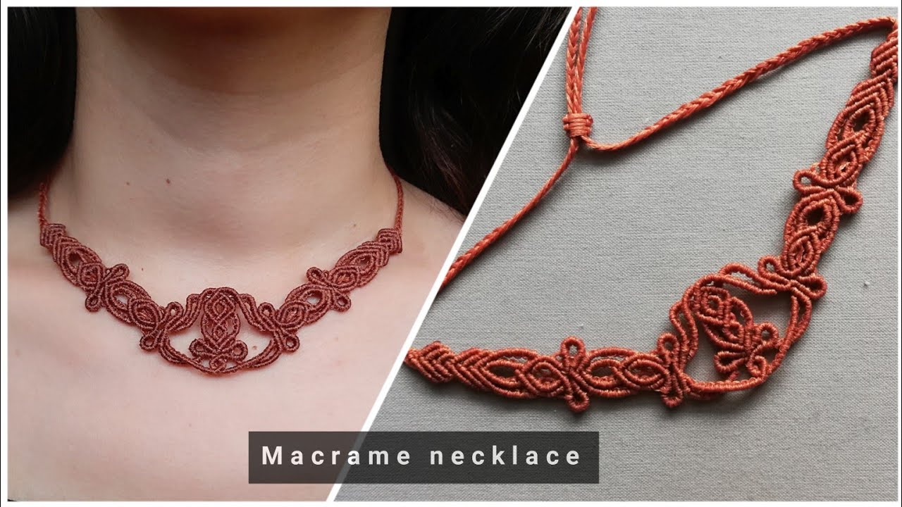 macrame tutorial|How to make a necklace at home|Diy jewelry