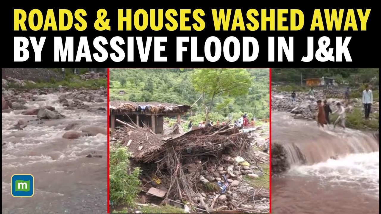 J&K FLASH FLOODS: TORRENTIAL Rain Sweeps Roads & Houses Near LoC | Jammu Kashmir News | Breaking
