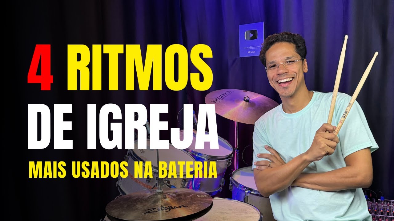 4 RITMOS DE BATERIA MAIS USADOS NA IGREJA Toque no Culto Hoje! ✅