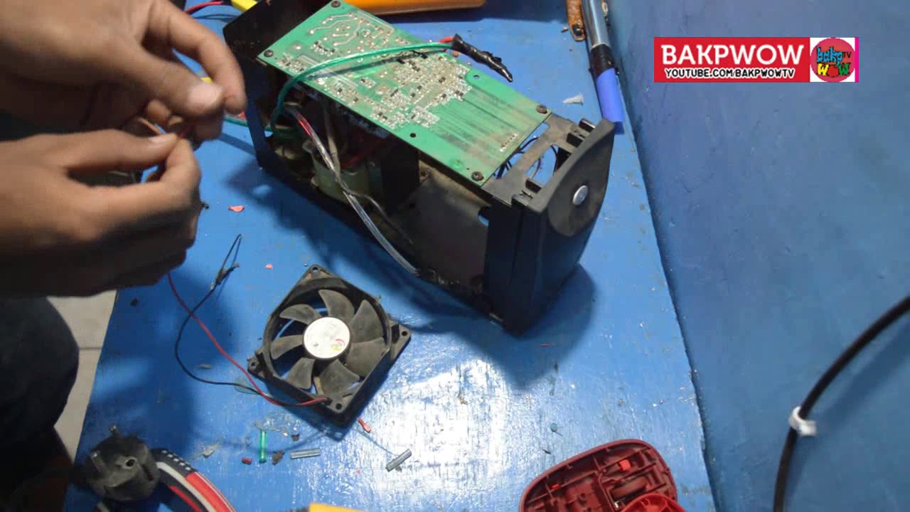 Membuat Inverter Listrik DC 12V ke 220V AC dari UPS BEKAS