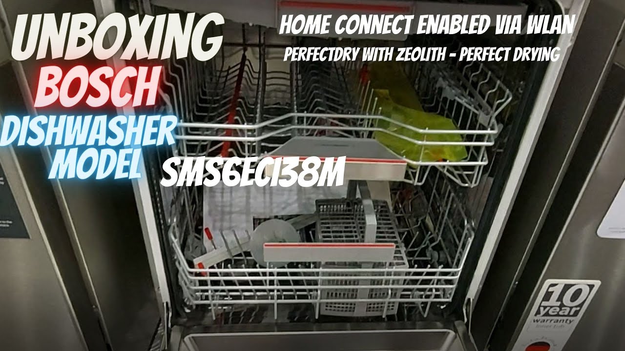 Bosch | dishwasher Series | 6 free-standing 60cm Stainless steel SMS6ECI38M Home Connect Unboxing