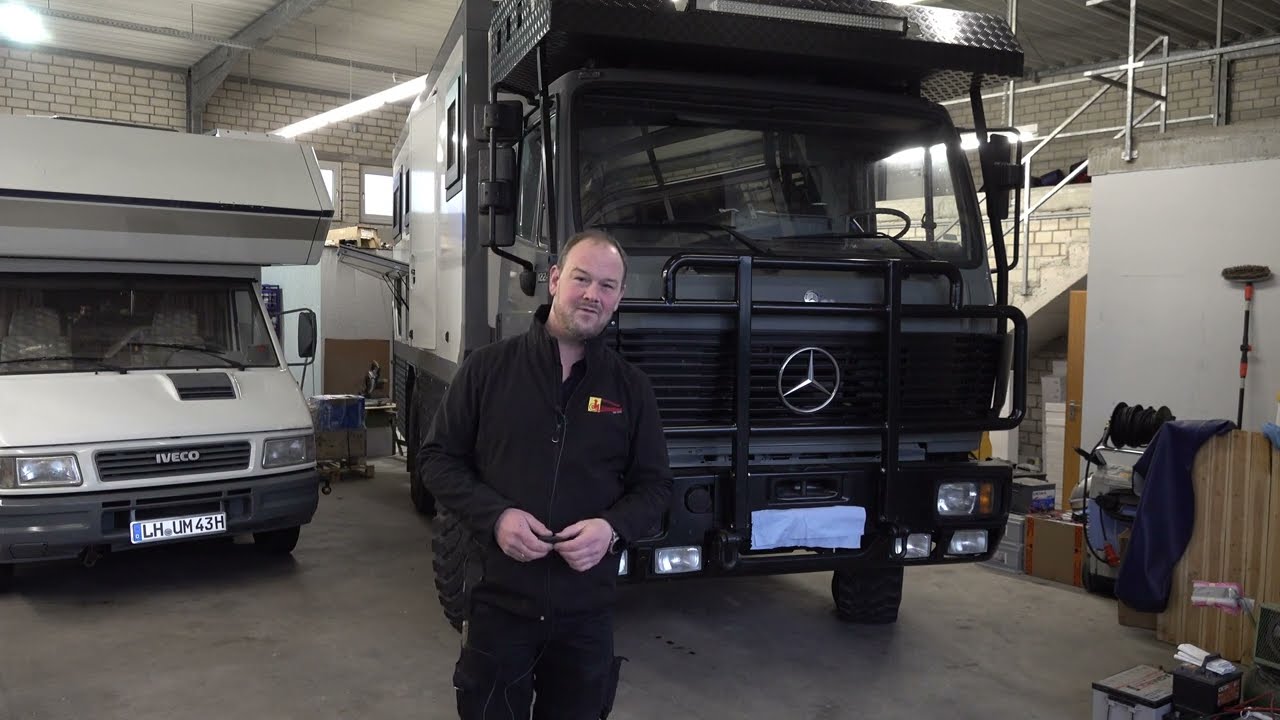 Tolles 4x4 Weltreisemobil auf Mercedes Benz NG, aber Anführer in Sachen Katastropheninstallation!