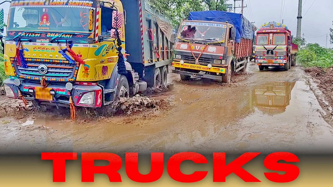 EXTREME Dangerous Monster TRUCKS Vs 100 Potholes | Lorry Truck Video | Tipper Lorry