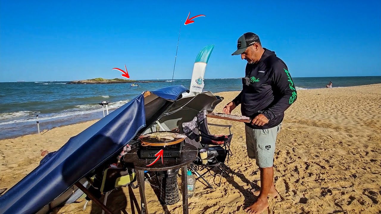 15 Horas PESCANDO e PREPARANDO ACAMPADO na PRAIA (Pescaria Dia e Noite) - Catch And Cook