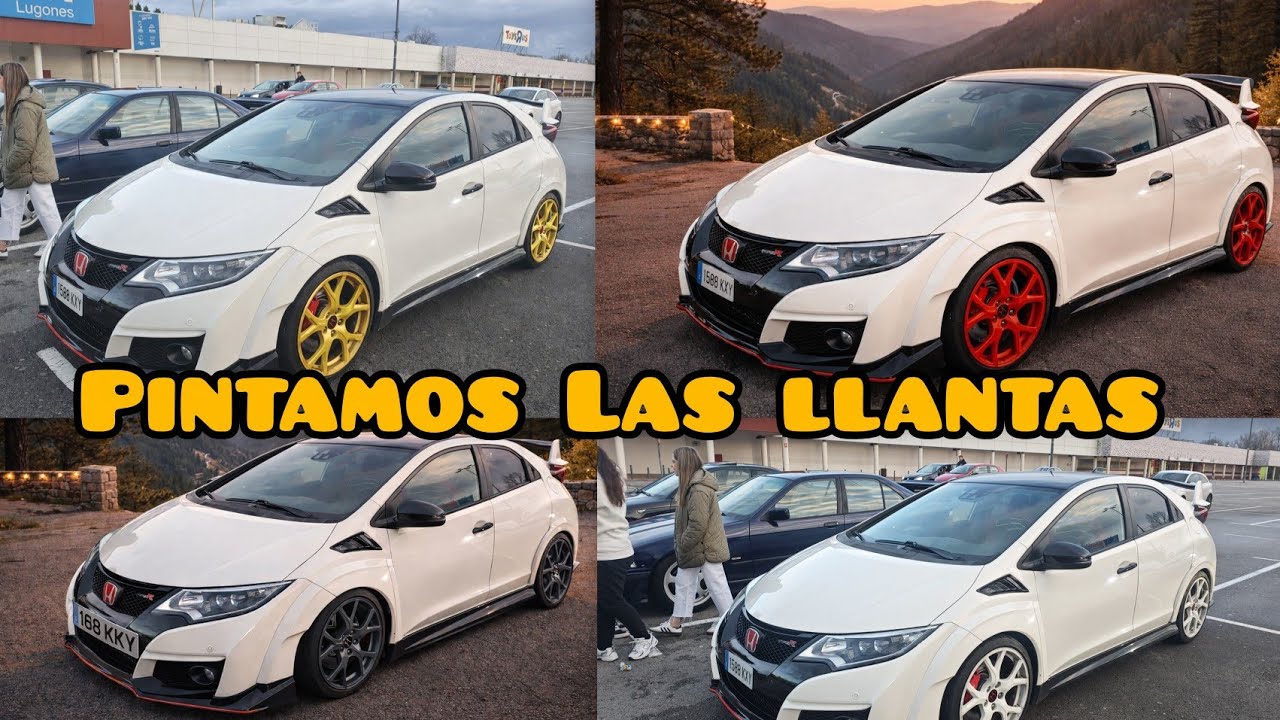 Pintamos LLANTAS al honda Civic typeR!!! Que color será el elegido ???? Rojo , antracita o dorado ??
