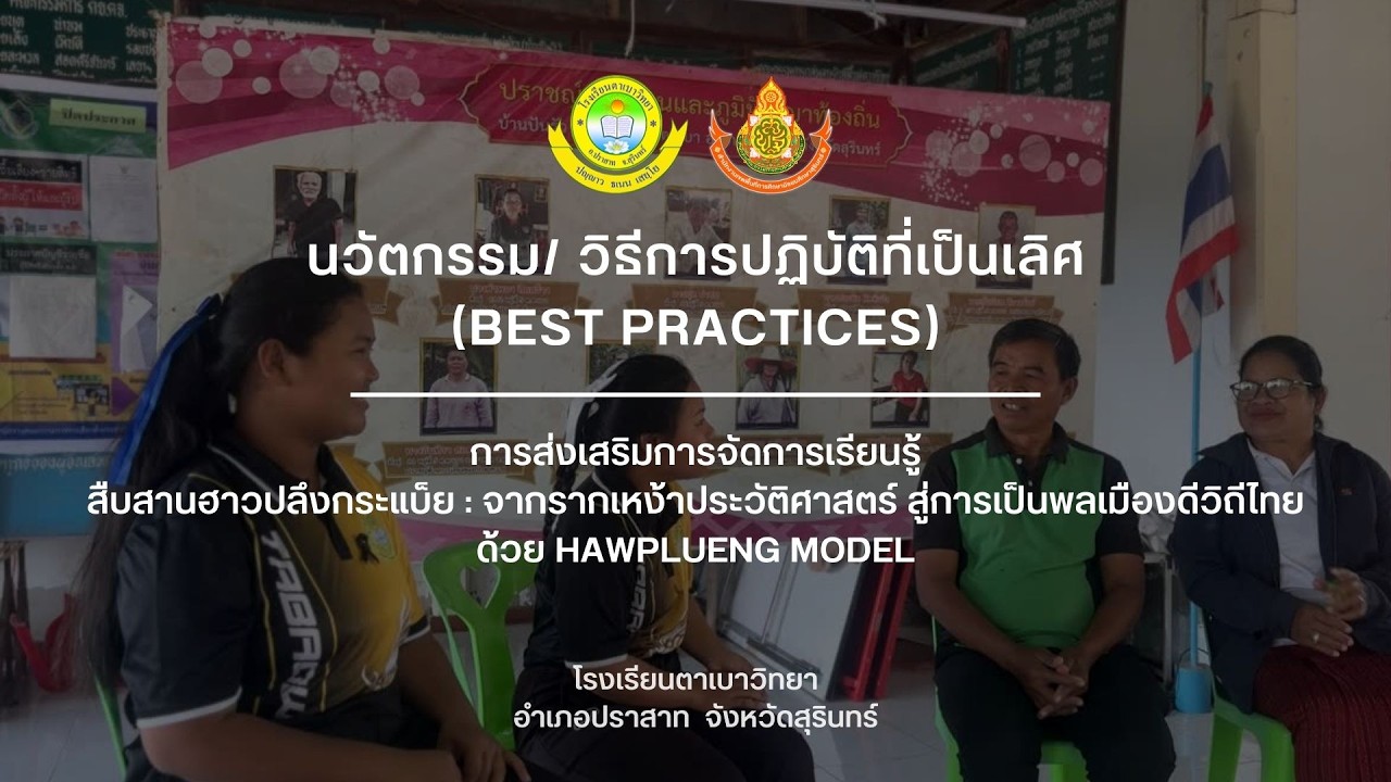 การบริหาร และพัฒนานวัตกรรมสร้างพลเมืองดีด้วยวิถีประวัติศาสตร์ | โรงเรียนตาเบาวิทยา  จังหวัดสุรินทร์