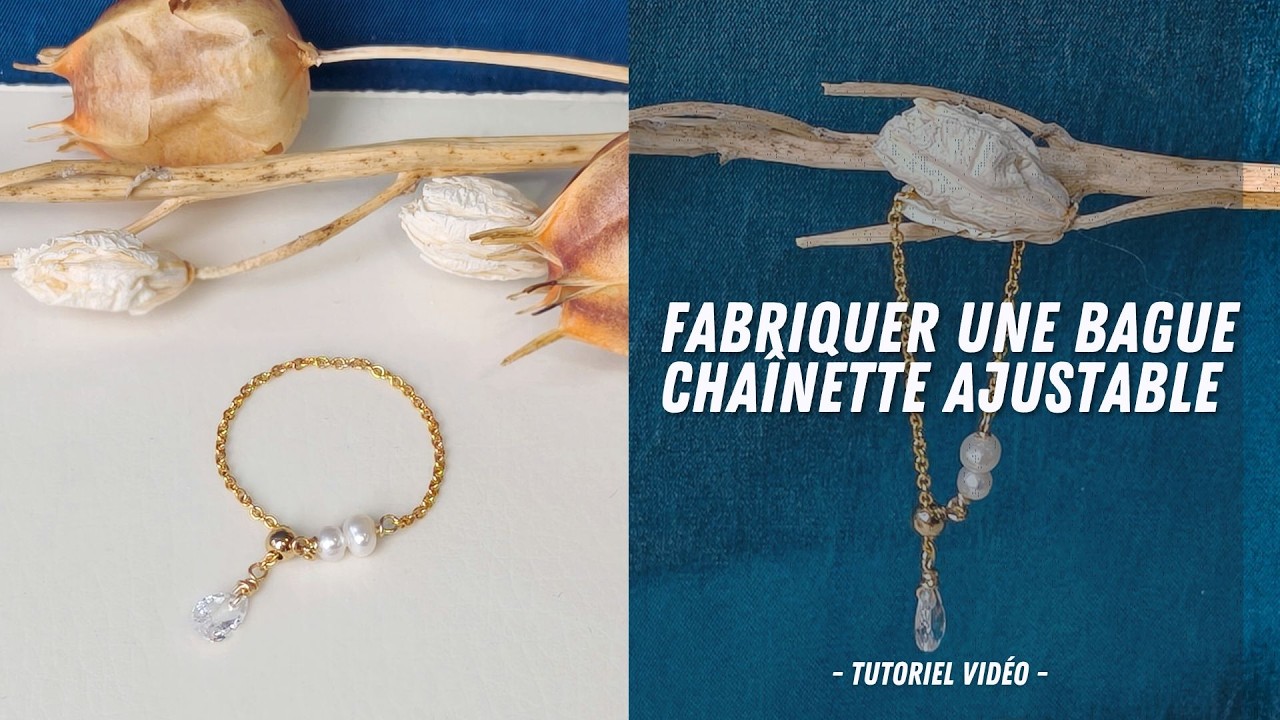 Tutoriel France Perles I Fabriquer une Bague Chaînette Ajustable - Perle de Culture & Gold Filled