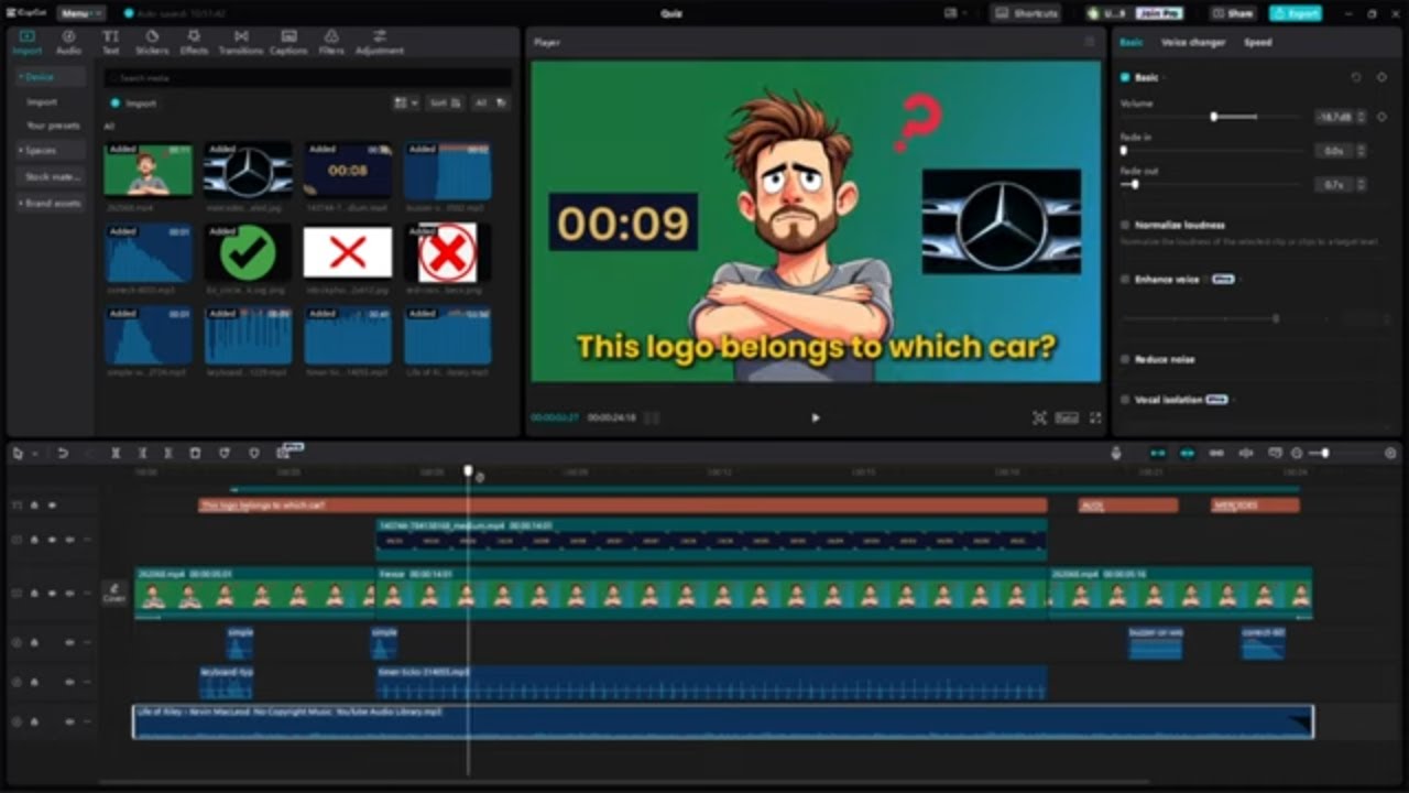 How to edit Kids Quiz Videos with Timer in CapCut