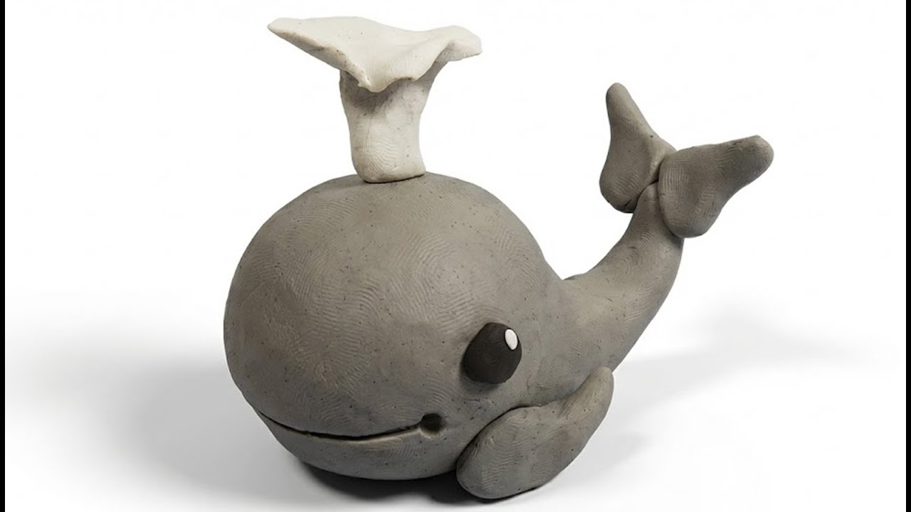 Cómo hacer una ballena de plastilina paso a paso fácil, explicado, arcilla polimérica.