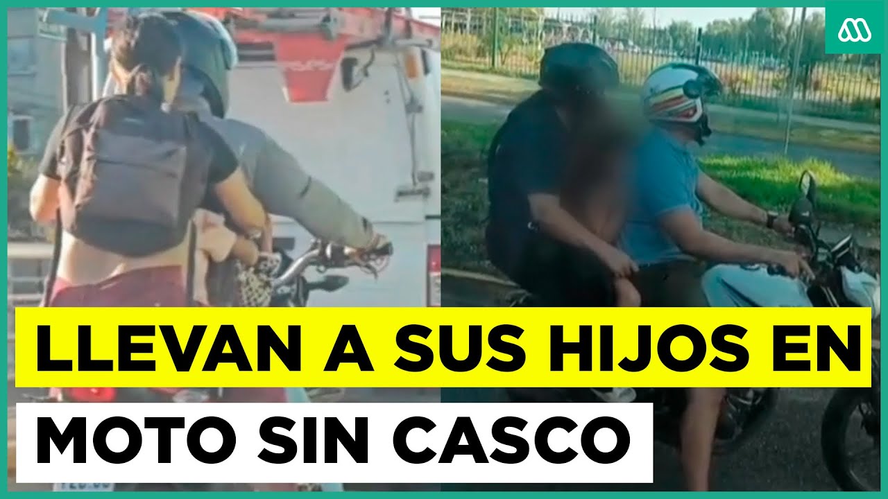 Captan a adultos llevando a niños en motos sin cascos de seguridad