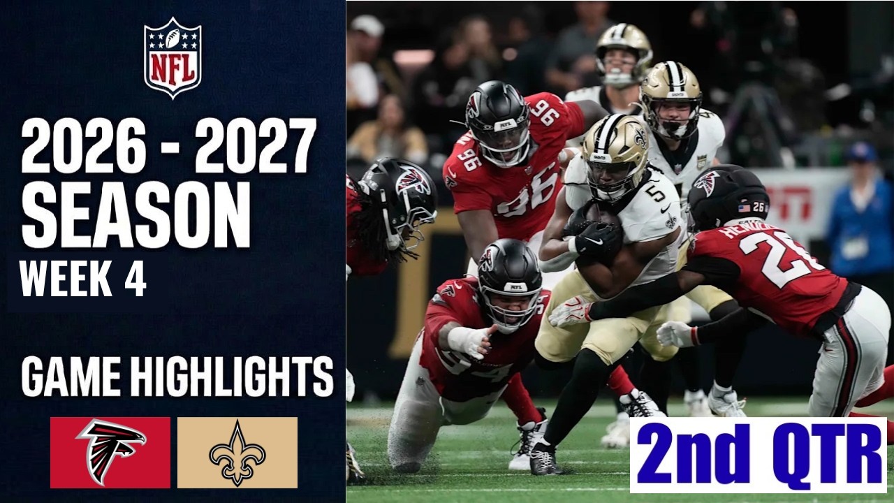Atlanta Falcons против New Orleans Saints MNF | Обзор игры, 2-я четверть | 4-я неделя NFL 2026