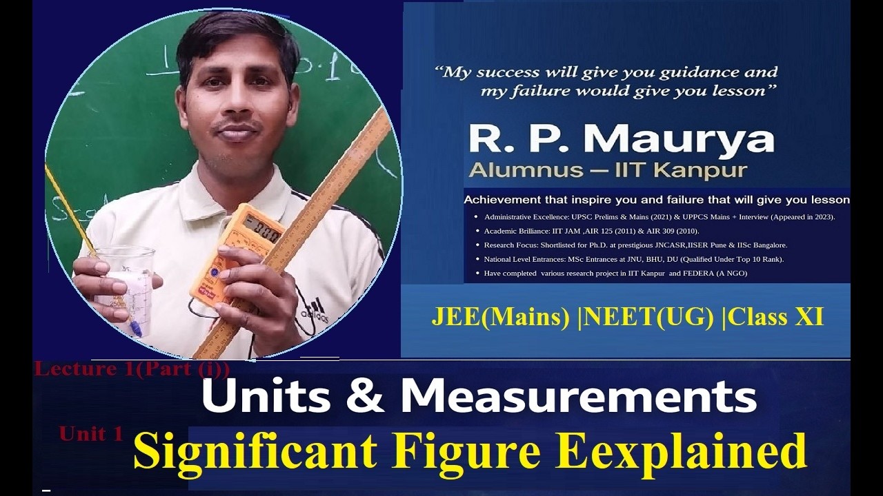 Significant figure Explained for Class XI/JEE (MAINS)/NEET(UG)by RP Maurya (Alumnus IIT Kanpur) 