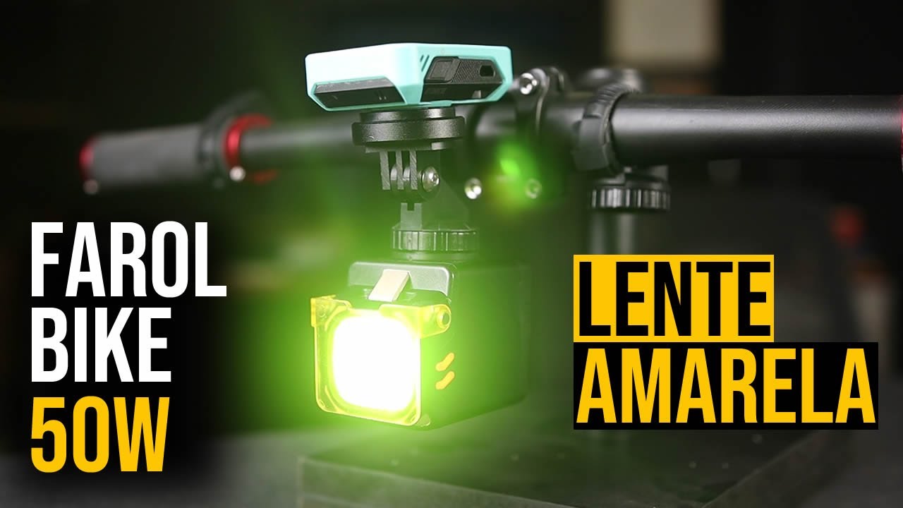 Farol Bike 50W Lente Amarela - Nova Versão - Tio Chico Shop