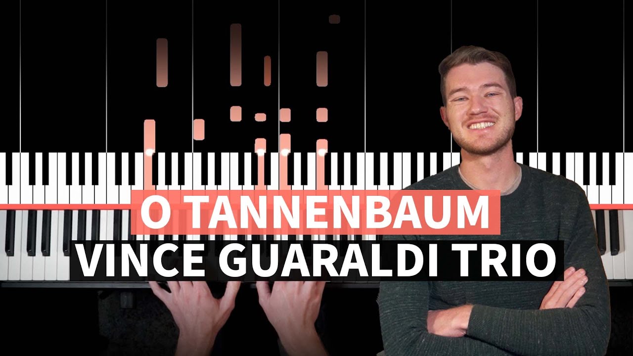 O Tannenbaum - Vince Guaraldi Trio - PIANO TUTORIAL (with chords)