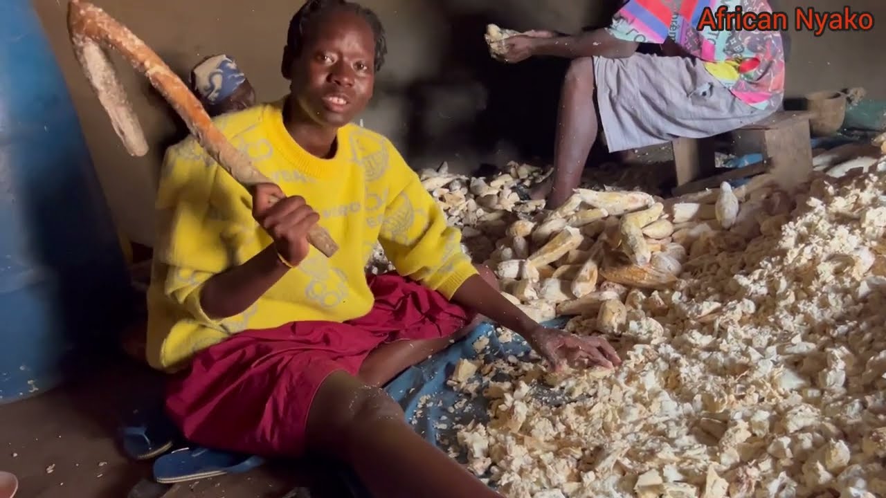 This is How we make Cassava Flour in My. African Village #lifestyle #villagelife #world