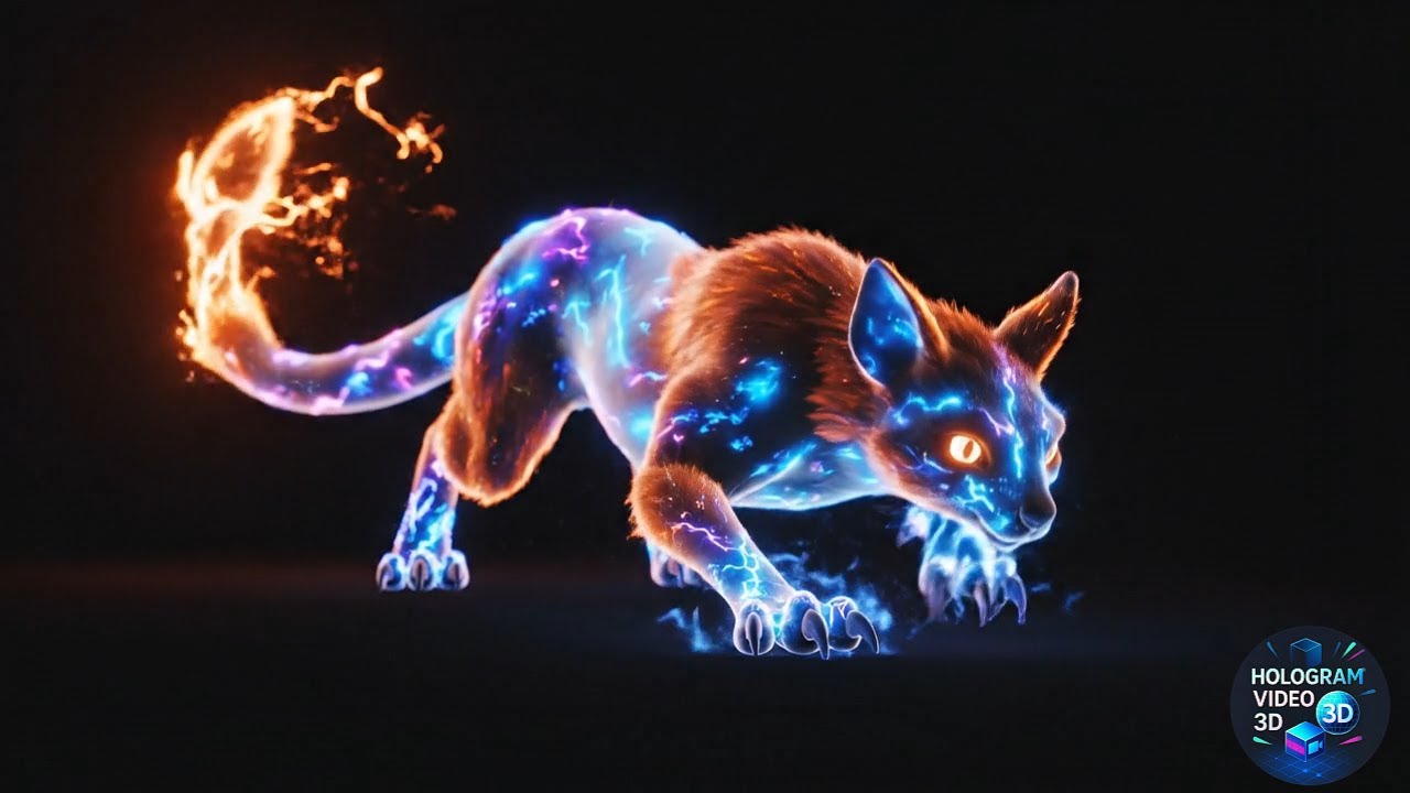 3D HOLOGRAM Rainforest Animals 🌈 Neon Rainbow Glow | Ultra-Realistic 4K