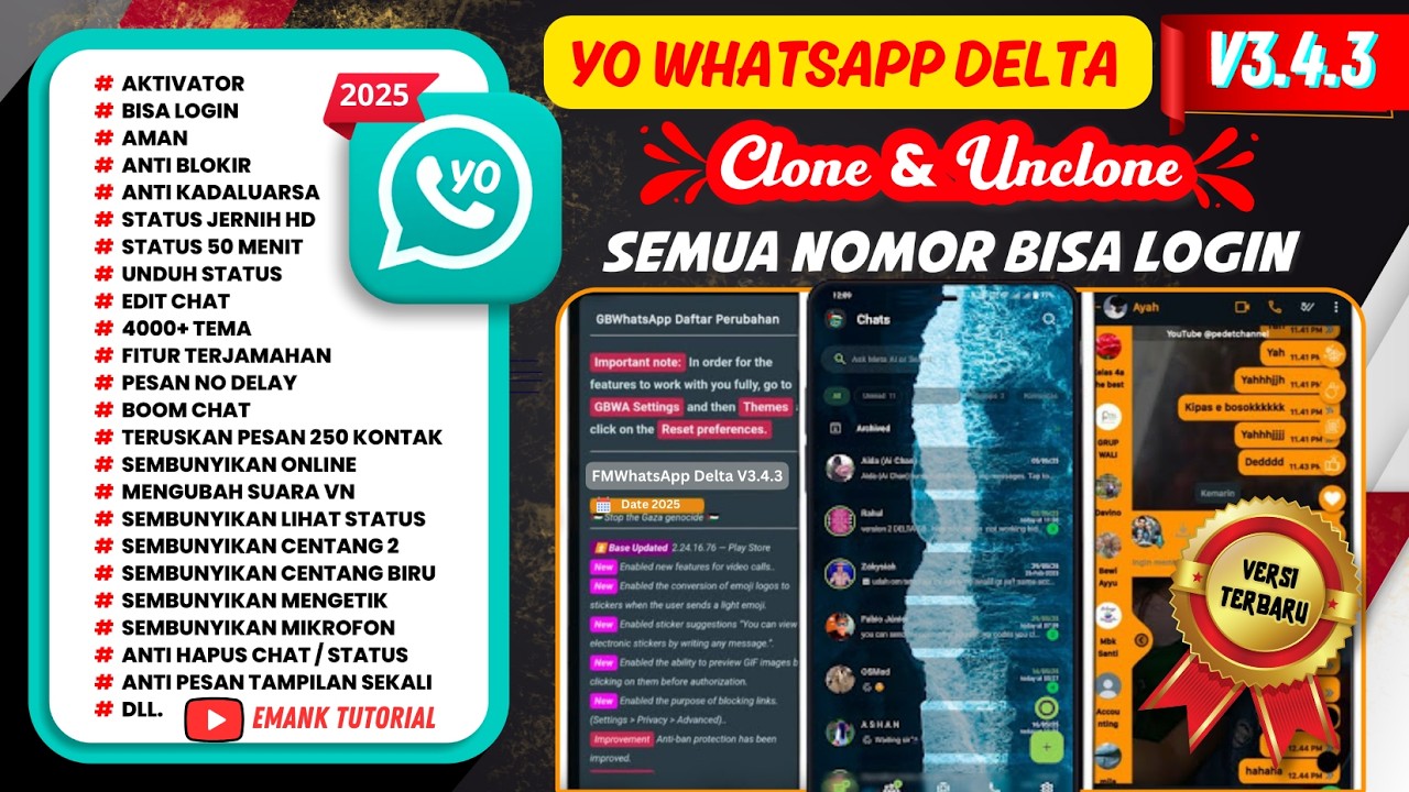 update yowhatsapp Delta 3.4.3 versi terbaru bulan ini 2026 | wa yo | yo wa | whatsapp mod 2026 | mod