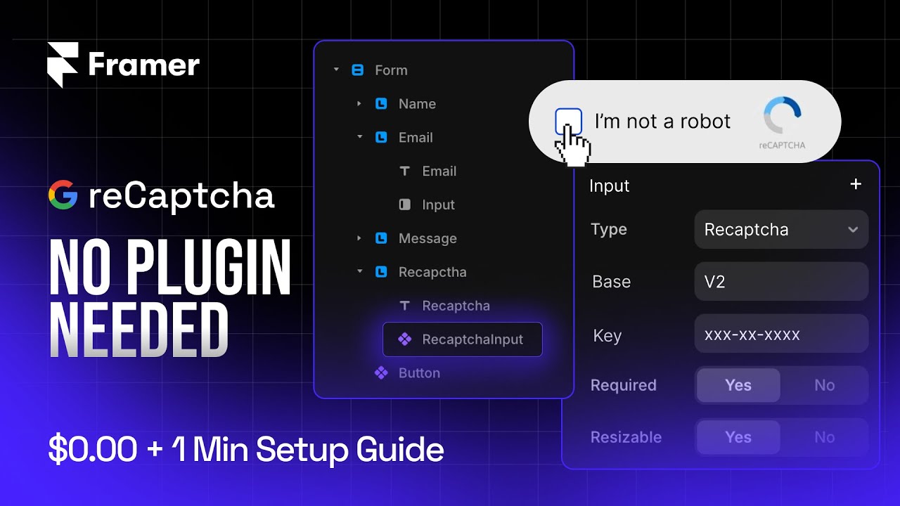 Add Google reCAPTCHA to Framer’s Form Without Any Plugin