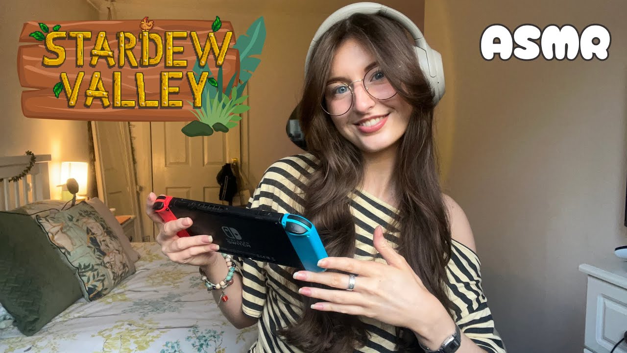 ASMR Stardew Valley Gameplay🐝 (Switch controller sounds, whispers, Stardew music)