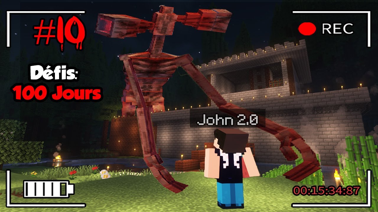 Siren Head a trouvé ma Base... Minecraft Survie 100 Jours (fin)