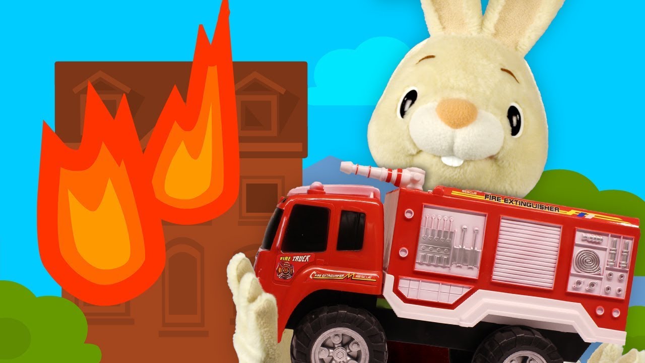Fireman Harry The Bunny | Unboxing Fire Truck & Police Car Toys for Kids | Learning First Words