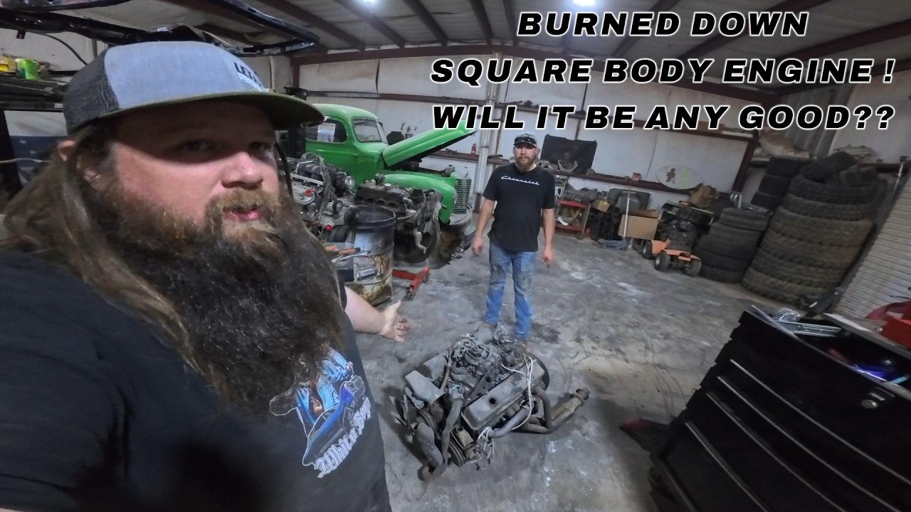 Burned up squarebody engine Tear down!