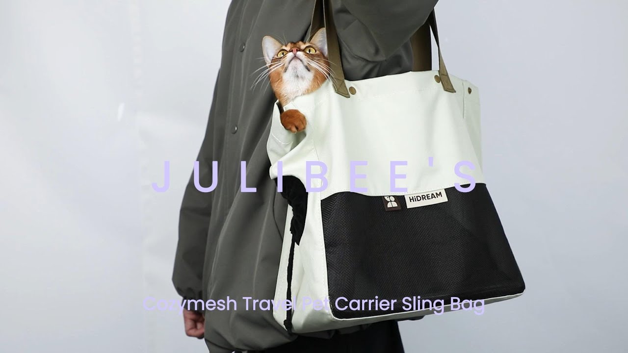 Julibee's Cozymesh Travel Pet Carrier Sling Bag | Ideal for cat and puppy within 11 lbs (5 kg)