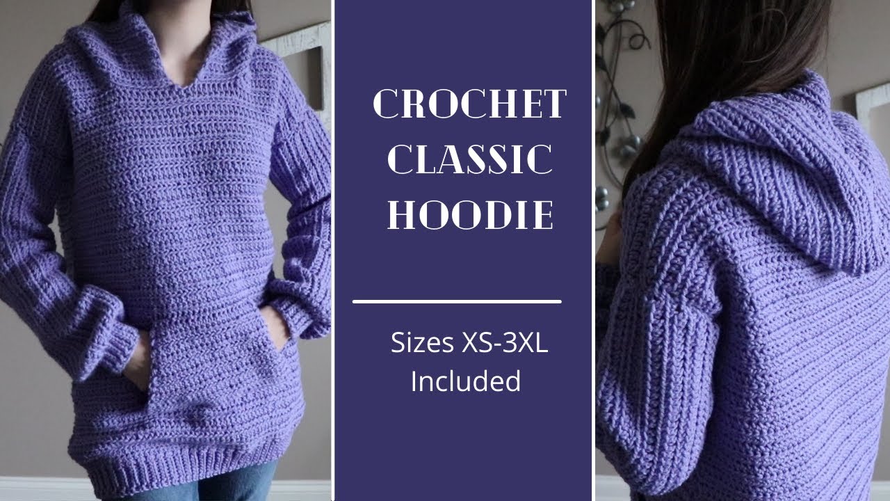 XS-3XL | Классическая толстовка с капюшоном крючком | Мастер-класс и схема своими руками
