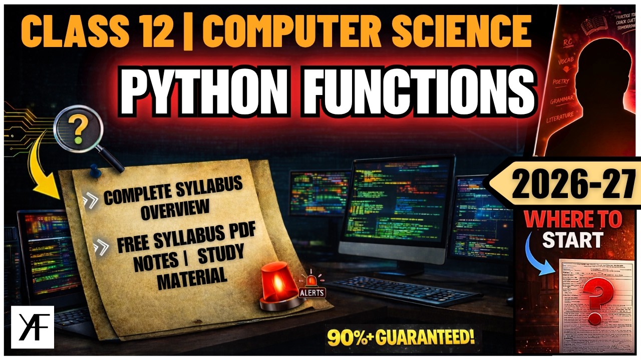 Class 12 CS 083 | Python Functions | Complete CBSE | ONE SHOT 2025-26
