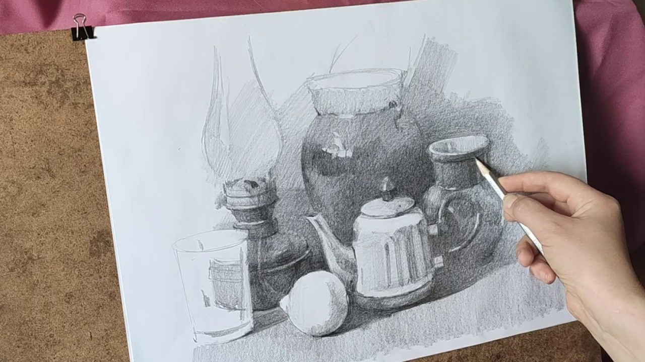 рисование натюрморта с натуры карандашом / still life drawing | how-to
