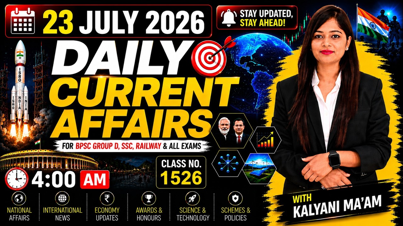 Daily Current Affairs| 23July Current Affairs 2026|NTPC|SSC|NDA|All Exam #trending #kalyanimam