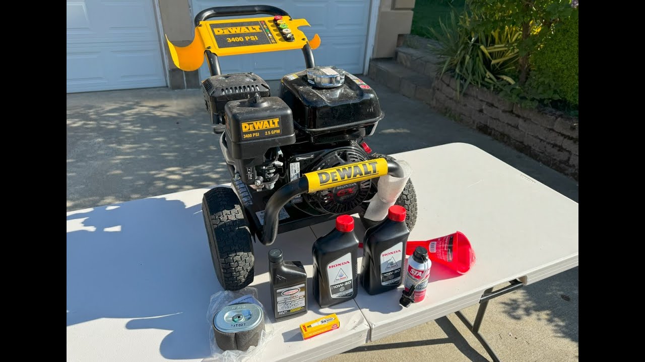 DeWalt, Honda, Simpson Pressure Washer Engine and Pump Oil Change, Air Filter and Spark Plug Change