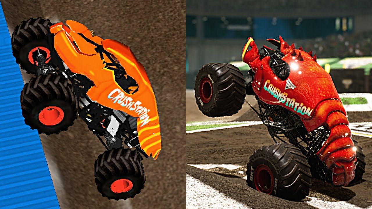 Crushstation MONSTER TRUCK BEST Freestyle Moments in Monster Jam Games #monsterjam