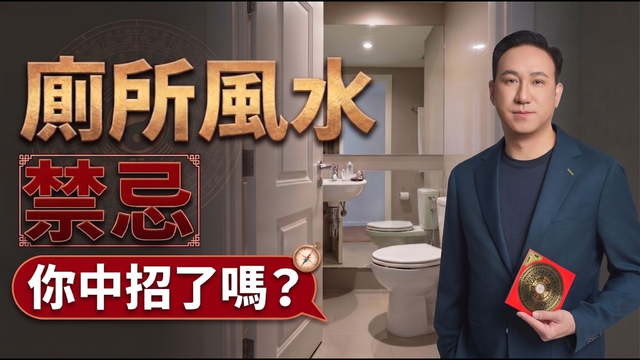 厠所風水禁忌，你中招了嗎？ | 馬桶對門、鏡子對馬桶？小心財運被沖走！振鴻師傅揭秘廁所風水3大禁忌：教你如何「轉陰為陽」，招財又招福！