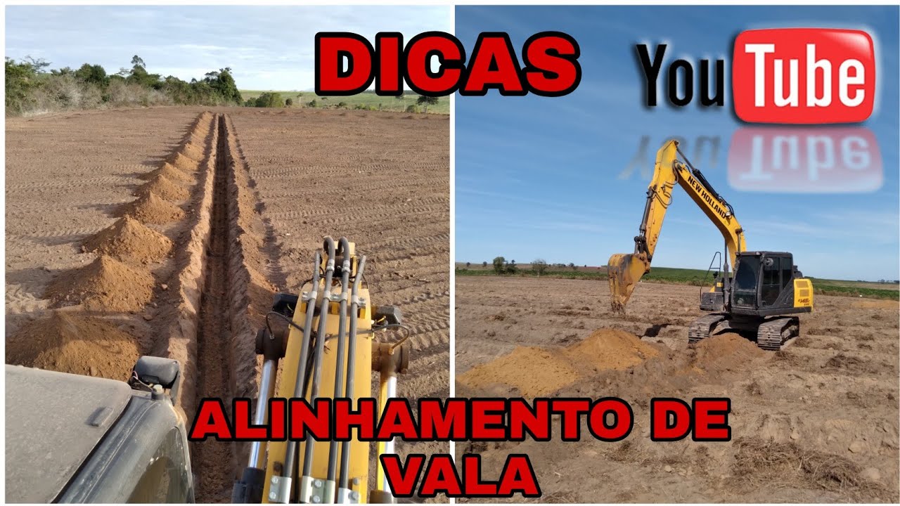 COMO FASER VALA ALINHADA COM ESCAVADEIRA HIDRAULICA