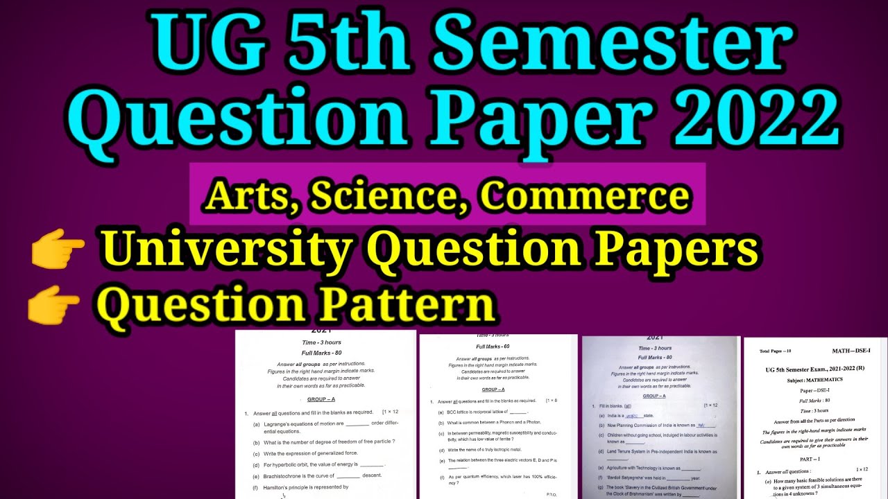 ug 5th semester question papers 2022| ug question pattern odisha| ug question paper 2022