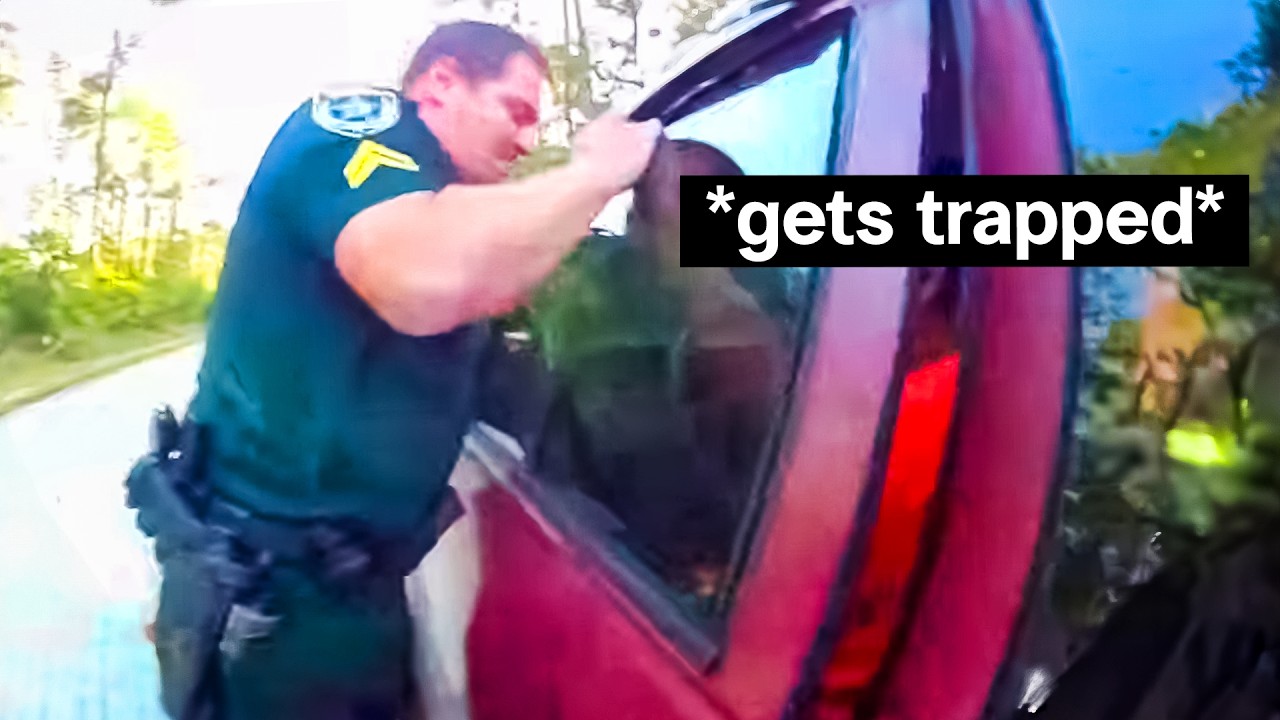 Wannabe Tough Guy Rolls Up Window On Cop's Arm, Regrets It