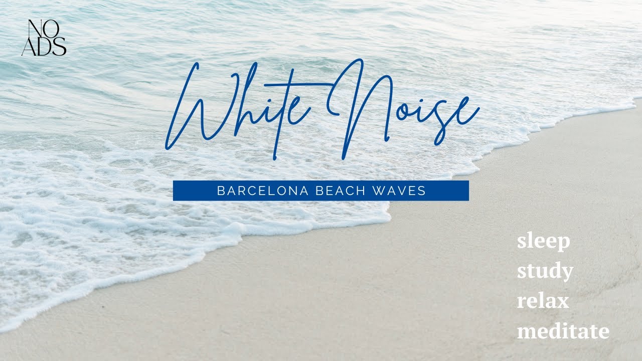 No Ads | ASMR Barcelona Beach Surfing Waves | Sounds for Sleep, Study, Meditation