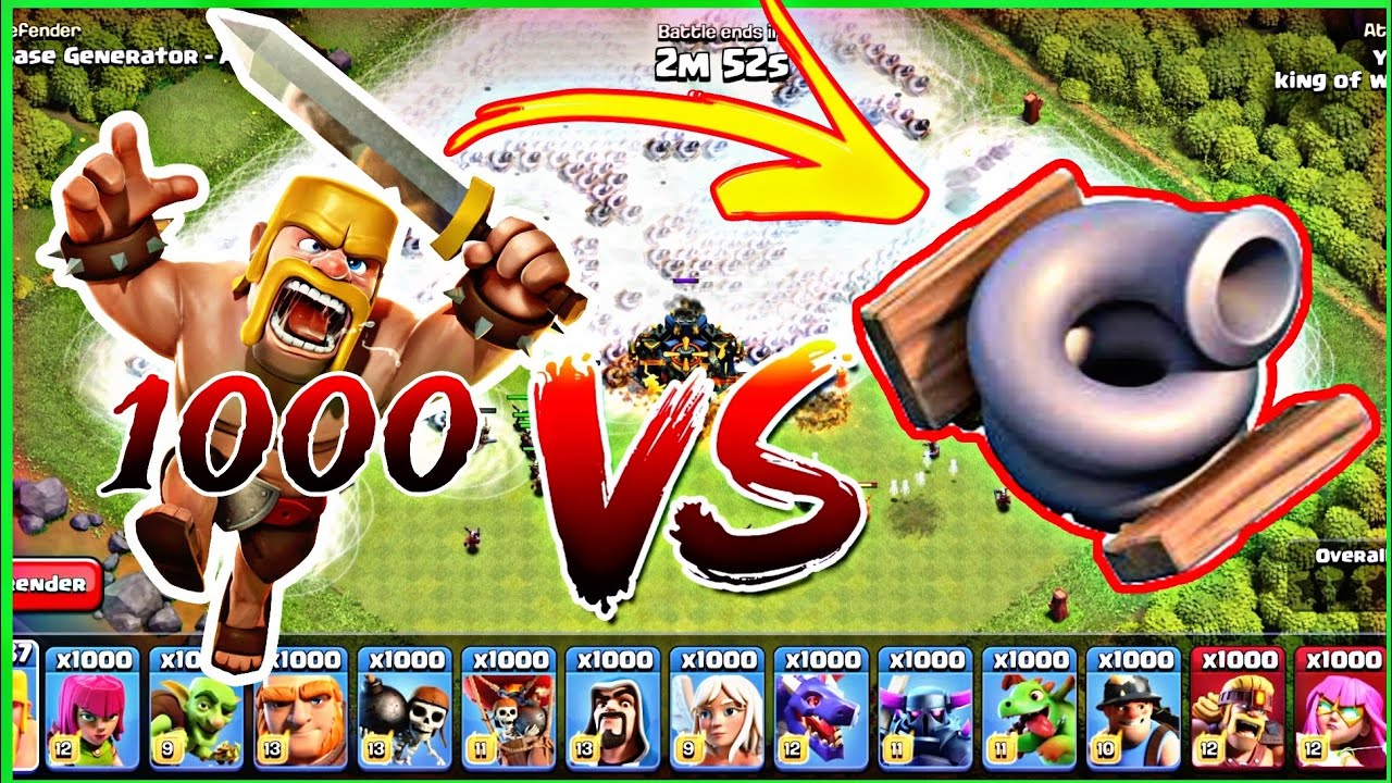 1000 Barbarian Vs Tornado Trap Full Base | Townhall 17 Attacks | #coc #game #gaming #viral