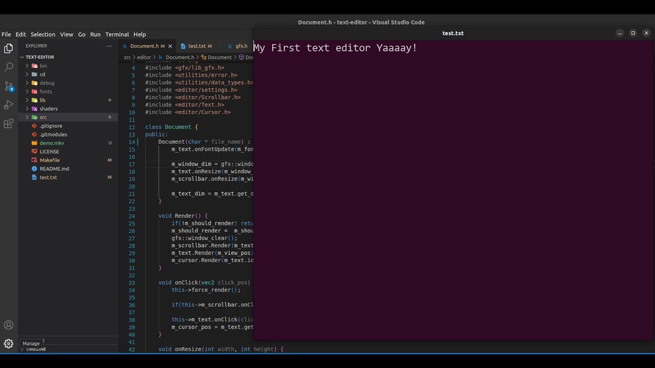Demo for text editor using C++ & OpenGL for text rendering.
