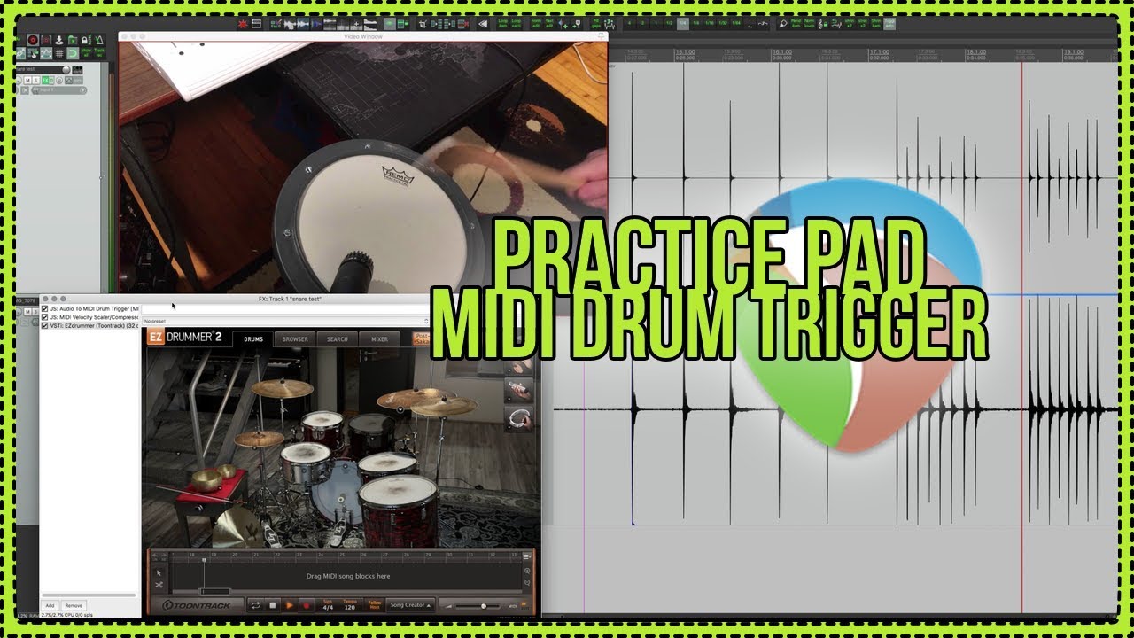 Practice Pad MIDI Drum Trigger in REAPER