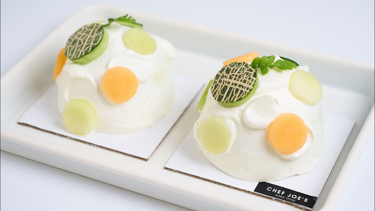 เมล่อนชอร์ตเค้ก เค้กเมล่อน  Melon Shortcake ทำขนมกับเชฟโจ Ep.88