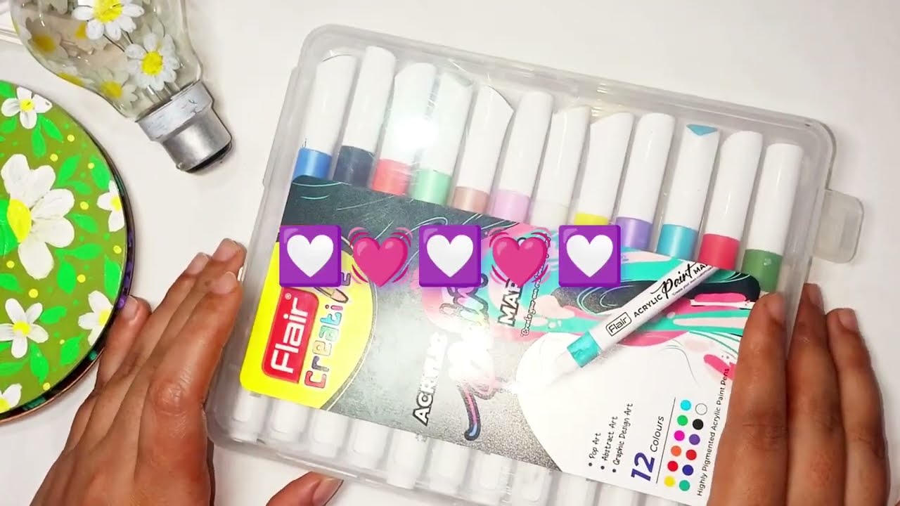 Acrylic painting with markers | Flair Acrylic  Markers #creativeart