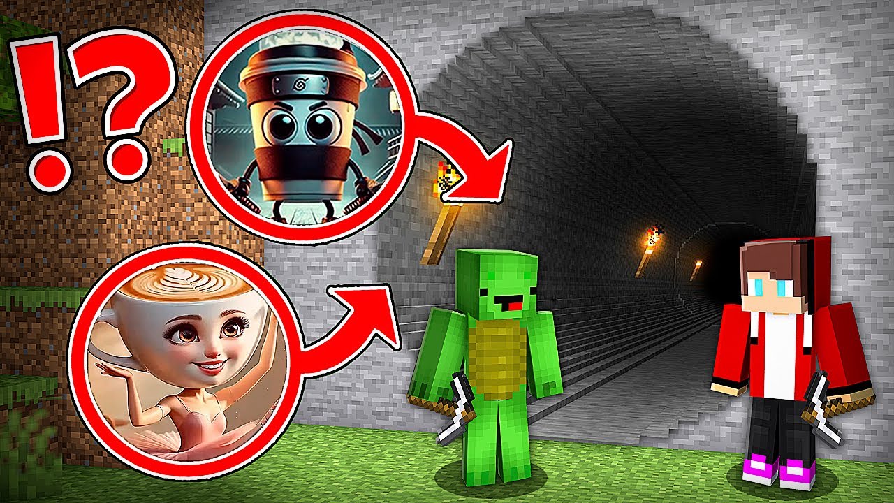 JJ and Mikey Found BALLERINA CAPUCHINA & CAPUCHINO ASSASSINO TUNNEL in Minecraft Challenge - Maizen