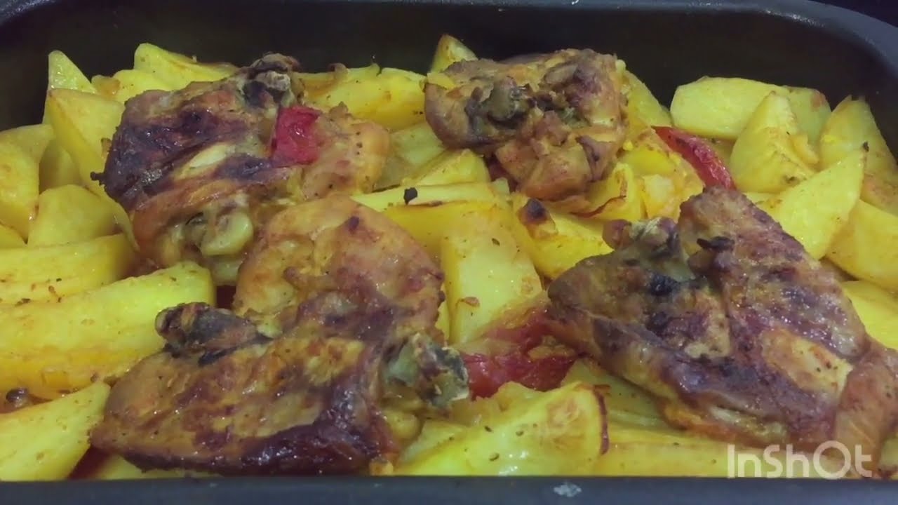 Poulet 🍗 et pomme de terre 🥔 marinés au four, facile et rapide دجاج وبطاطا متبلة في الفرن