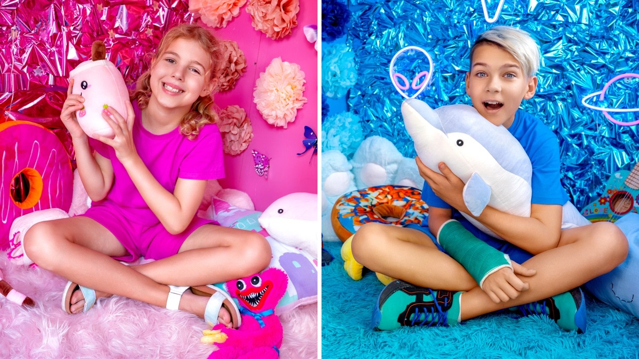 Kinder bauen Pink vs Blau Trailer im Garten 💗💙 | Lustige Kinder-Compilation | Vania Mania DE