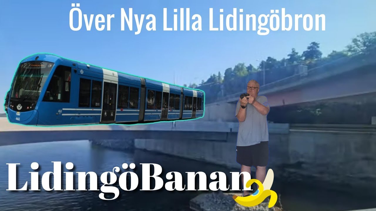 Över Nya Lilla Lidingöbron Med Lidingöbanan För första gången på länge (4K)