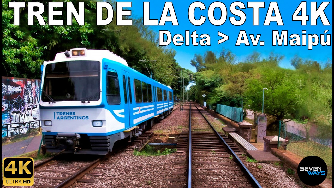 [4K] TREN DE LA COSTA - CABVIEW | DELTA (Tigre) - AV. MAIPU (Olivos) / CAF 3700 TRENES ARGENTINOS