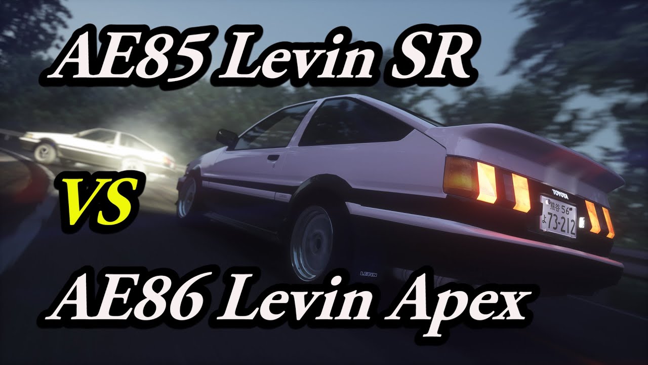 AE85 Levin vs AE86 Levin // Cat and mouse chase downhill // Assetto Corsa